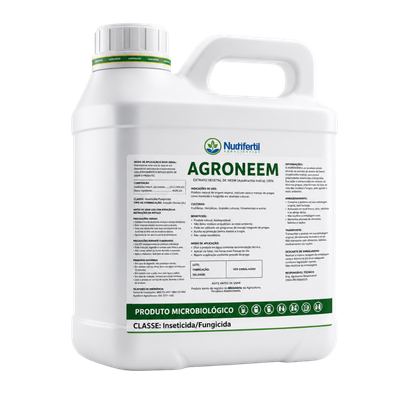 AGRONEEM óleo de neem com azadiractina para manejo de mosca-branca, pulgões, tripes, cochonilhas, psilídeo, ácaros e pragas agrícolas.