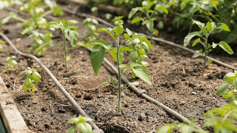 Tomateiro em cultivo representando transplante, irrigação e zona radicular com NUTRI SOLO GEL