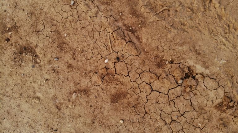 Superfície de solo em close representando diferenças de textura que alteram retenção e drenagem de água